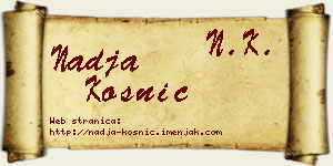 Nadja Kosnić vizit kartica